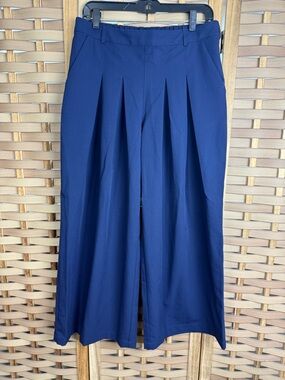 BEAUTIFUL by Lawrence Zarian Wide Leg Pleated Pull On Trouser Culouette Capris